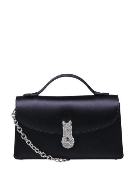 amato daniele crystal-embellished satin clutch bag