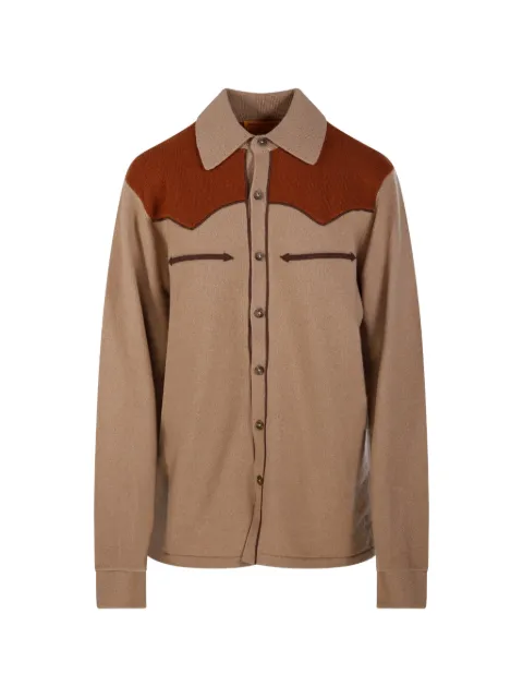 Guest In Residence Western-style panelled cardigan