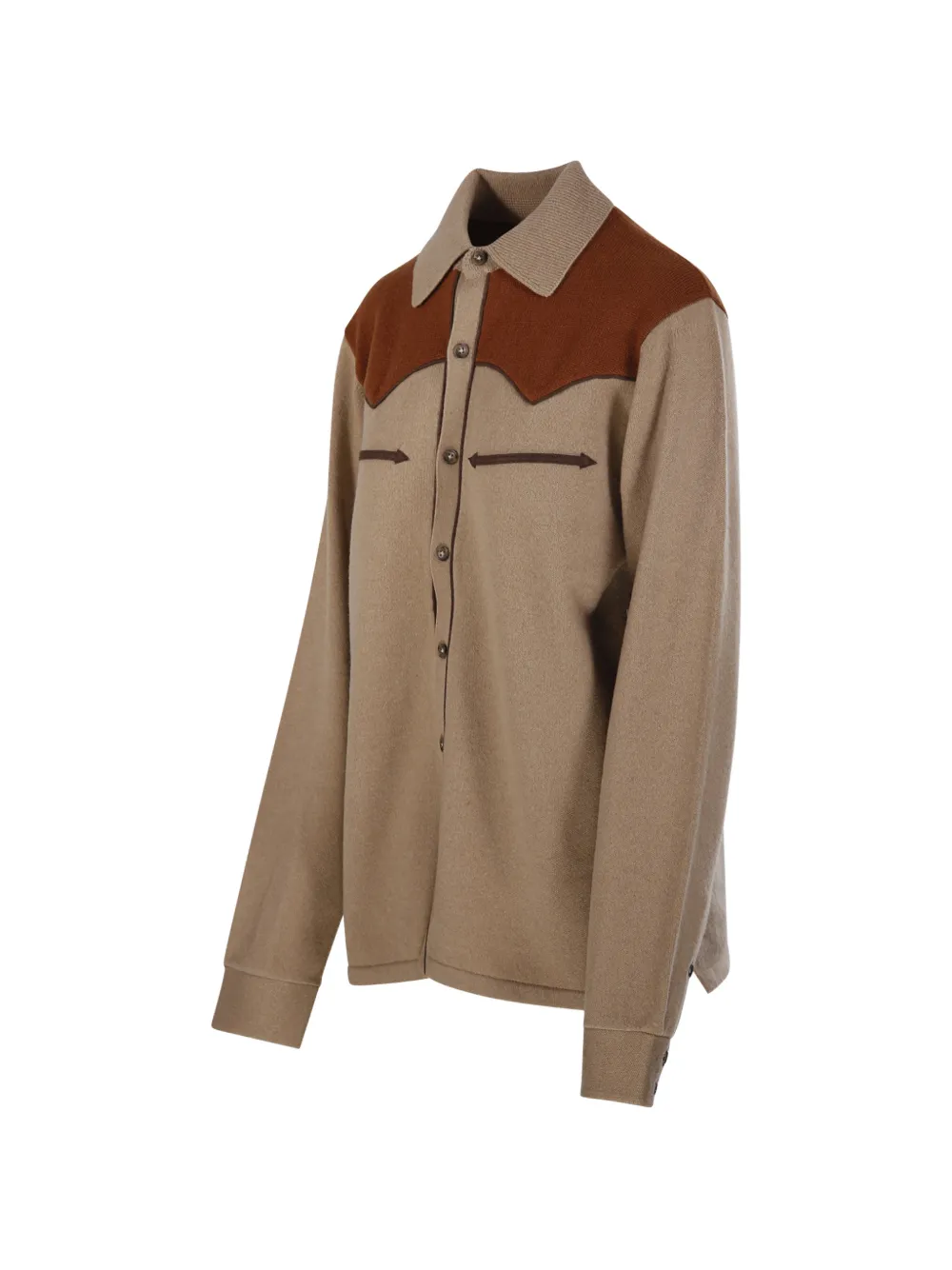 Guest In Residence Western-style panelled cardigan Bruin