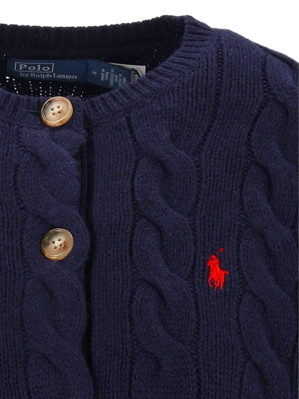 Polo Ralph Lauren cable-knit wool-cashmere cardigan Blauw