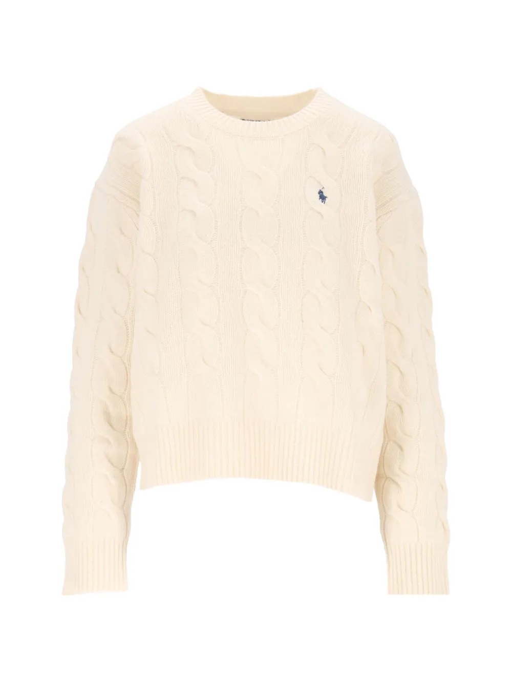Polo Ralph Lauren cable-knit Pony-motif sweater Beige