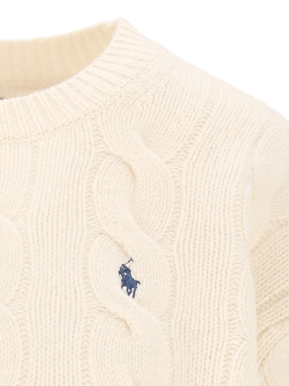 Polo Ralph Lauren cable-knit Pony-motif sweater Beige