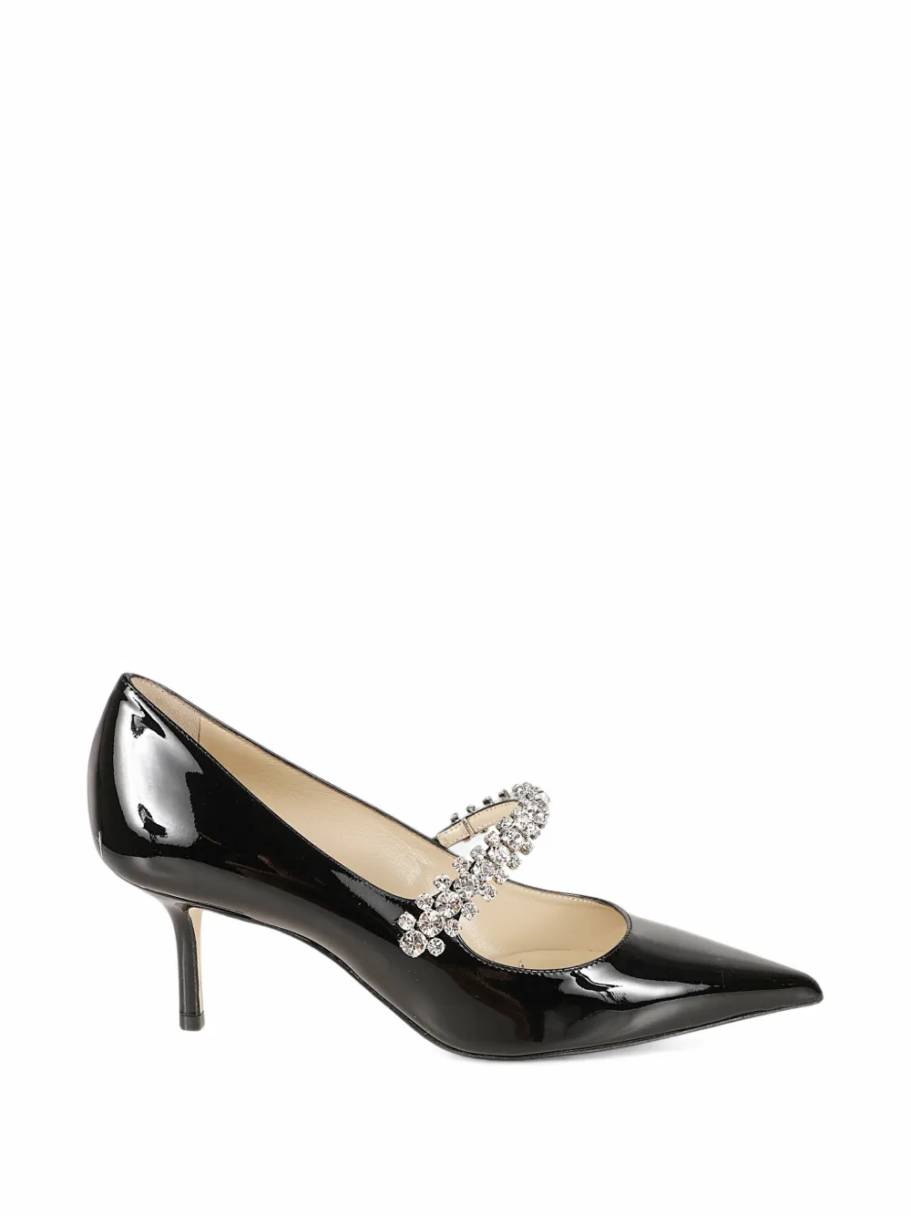 Jimmy Choo Bing Crystal-embellished Leather Pumps In Black