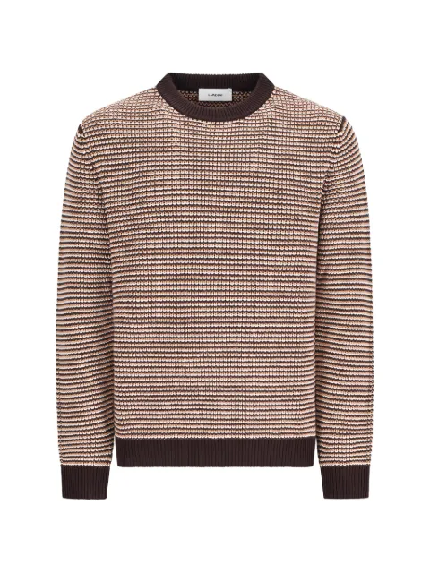 Lardini striped textured-knit sweater