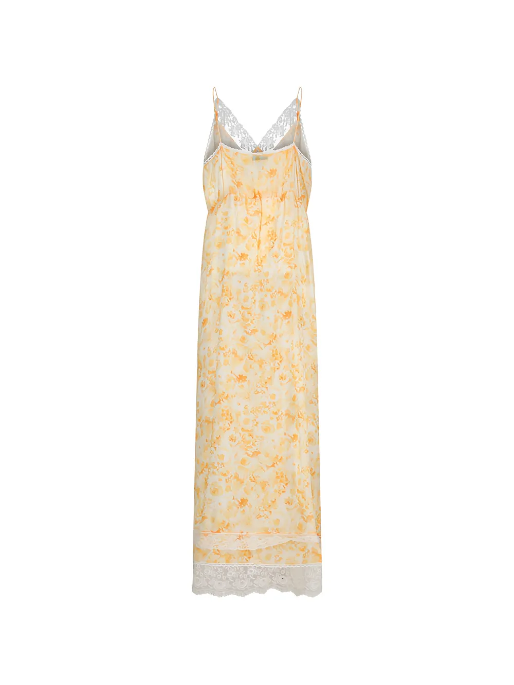 Magda Butrym lace-trim floral-print maxi dress Geel