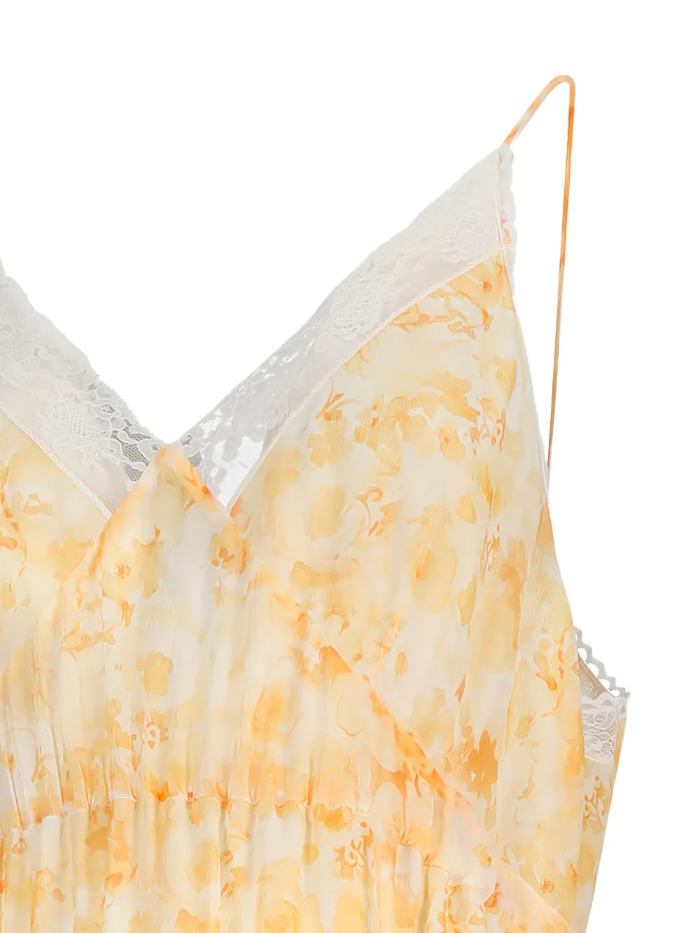 Magda Butrym lace-trim floral-print maxi dress Geel