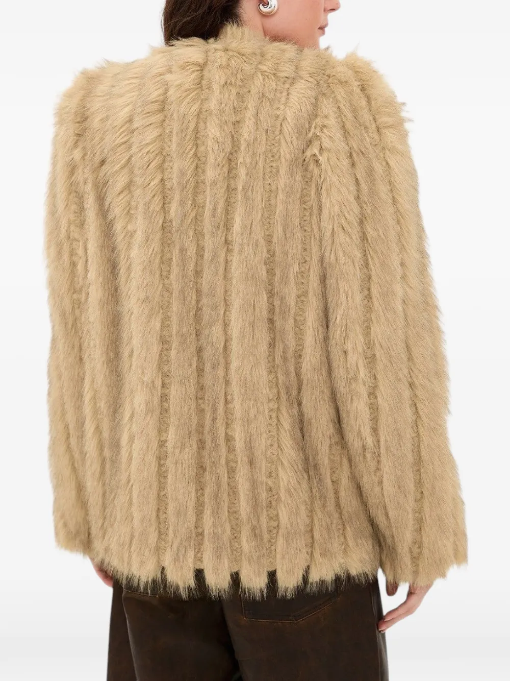STAND STUDIO Sawyer faux-fur jacket Beige