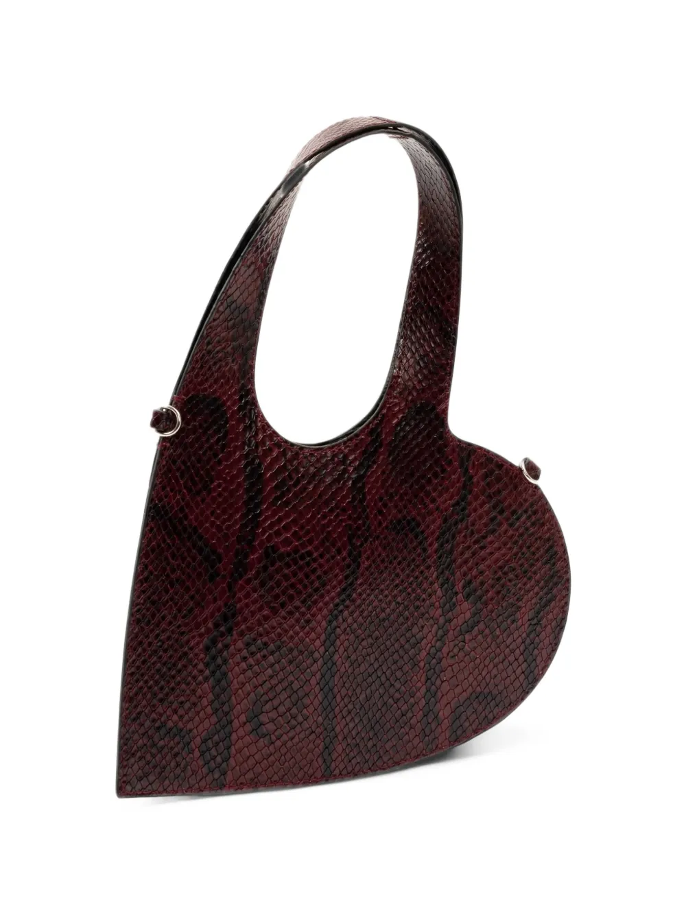 Coperni Heart snakeskin-effect leather shoulder bag Rood