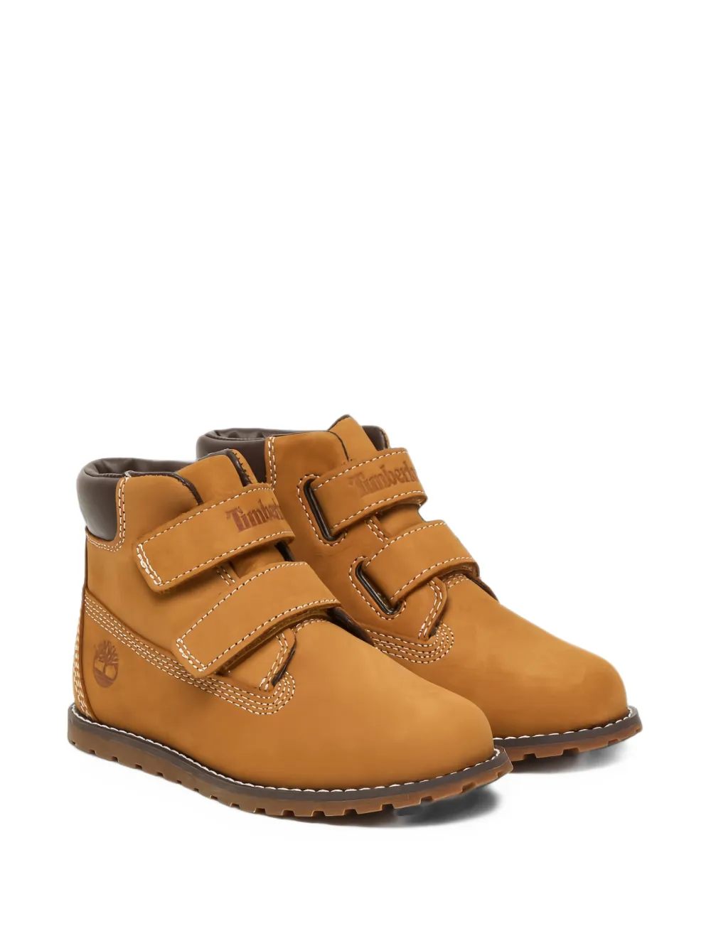 Timberland Kids touch-strap leather boots - Toni neutri