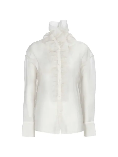 D.Exterior ruffled silk shirt