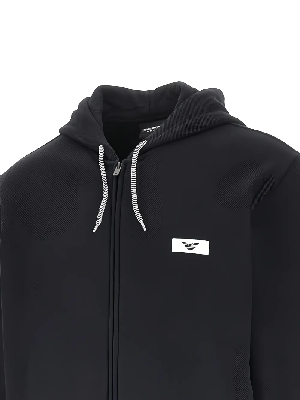 Ea7 Emporio Armani logo-patch zip-up hoodie Zwart
