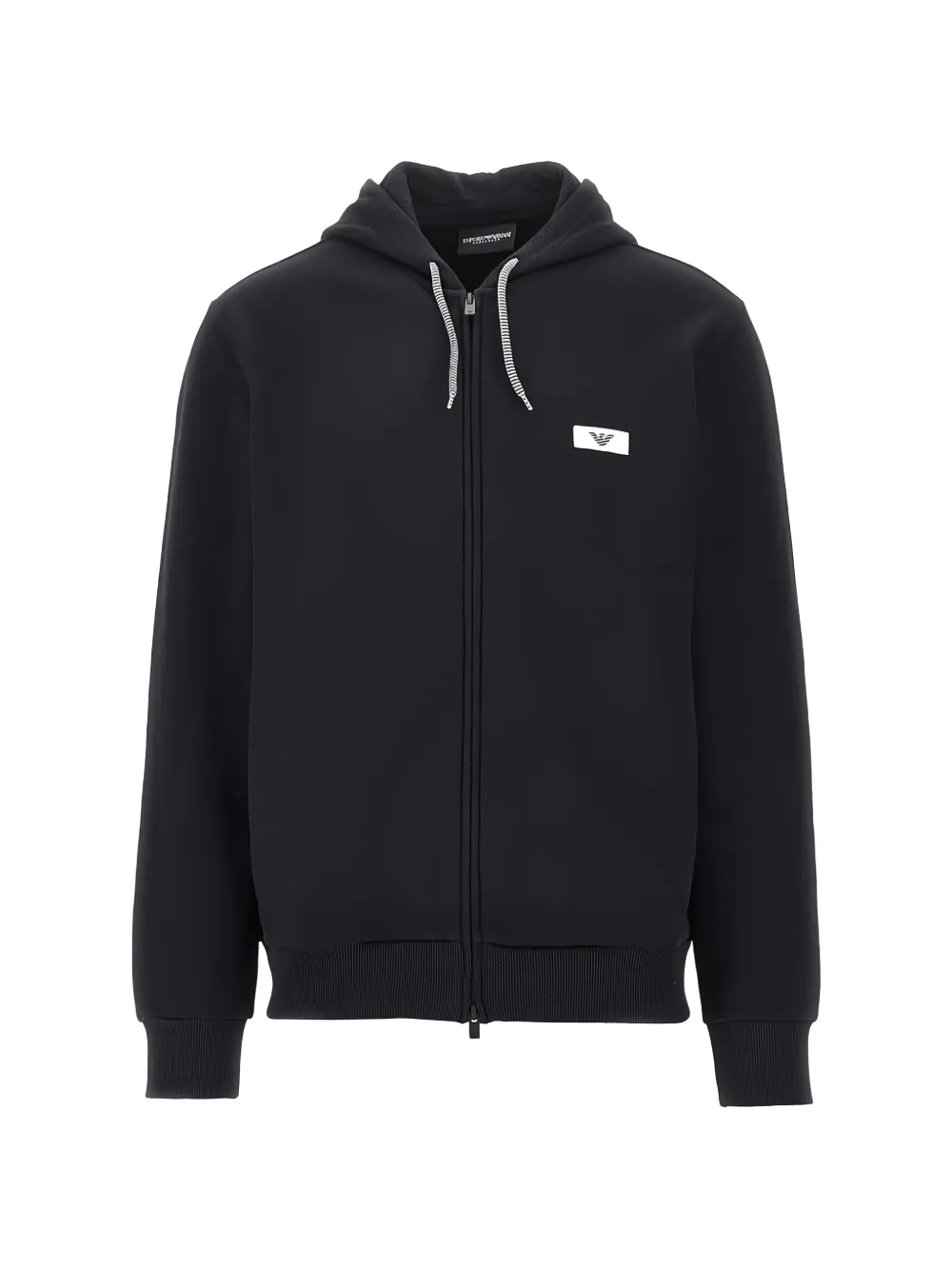 Ea7 Emporio Armani logo-patch zip-up hoodie - Nero