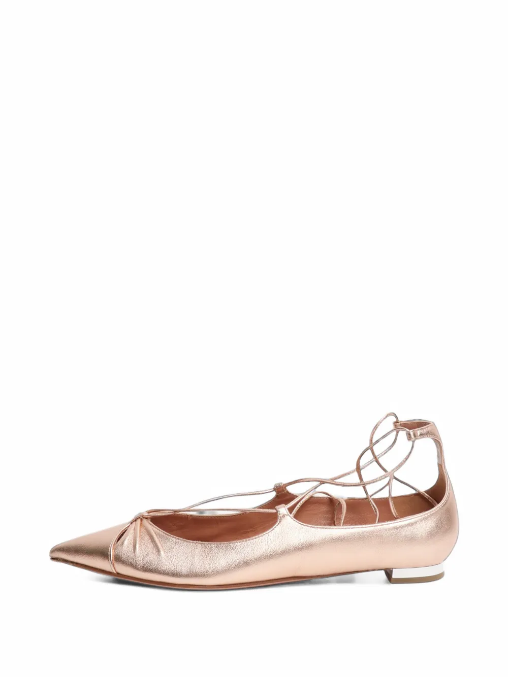 Aquazzura Gabi lace-up ballet flats - Gold