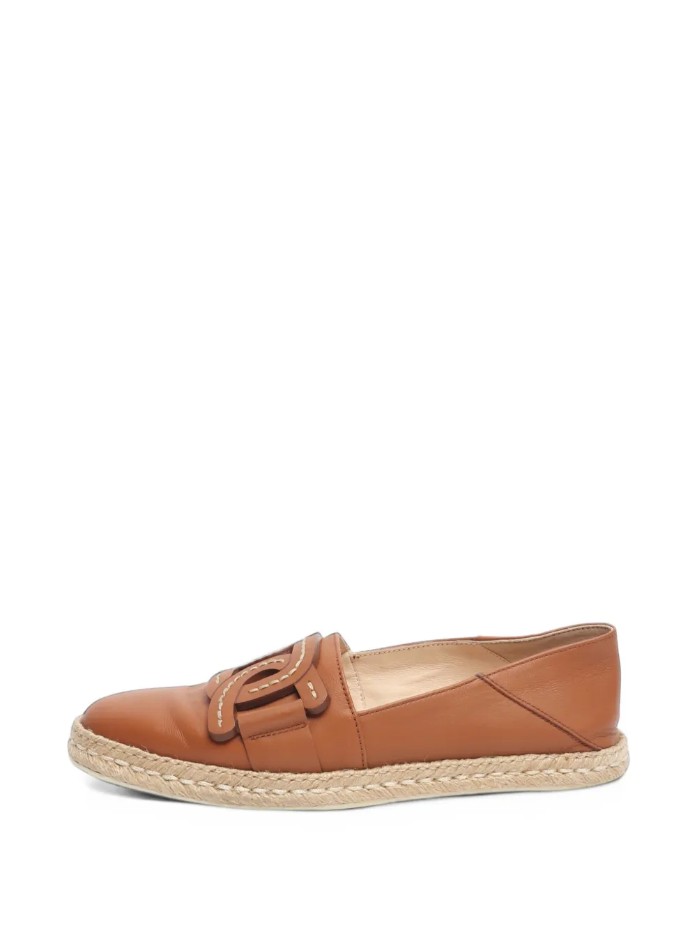 Tod's Vintage T-chain leather espadrilles - Braun