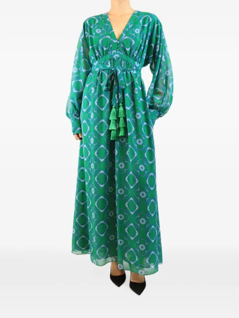 Alexis tie-dye long-sleeve maxi dress