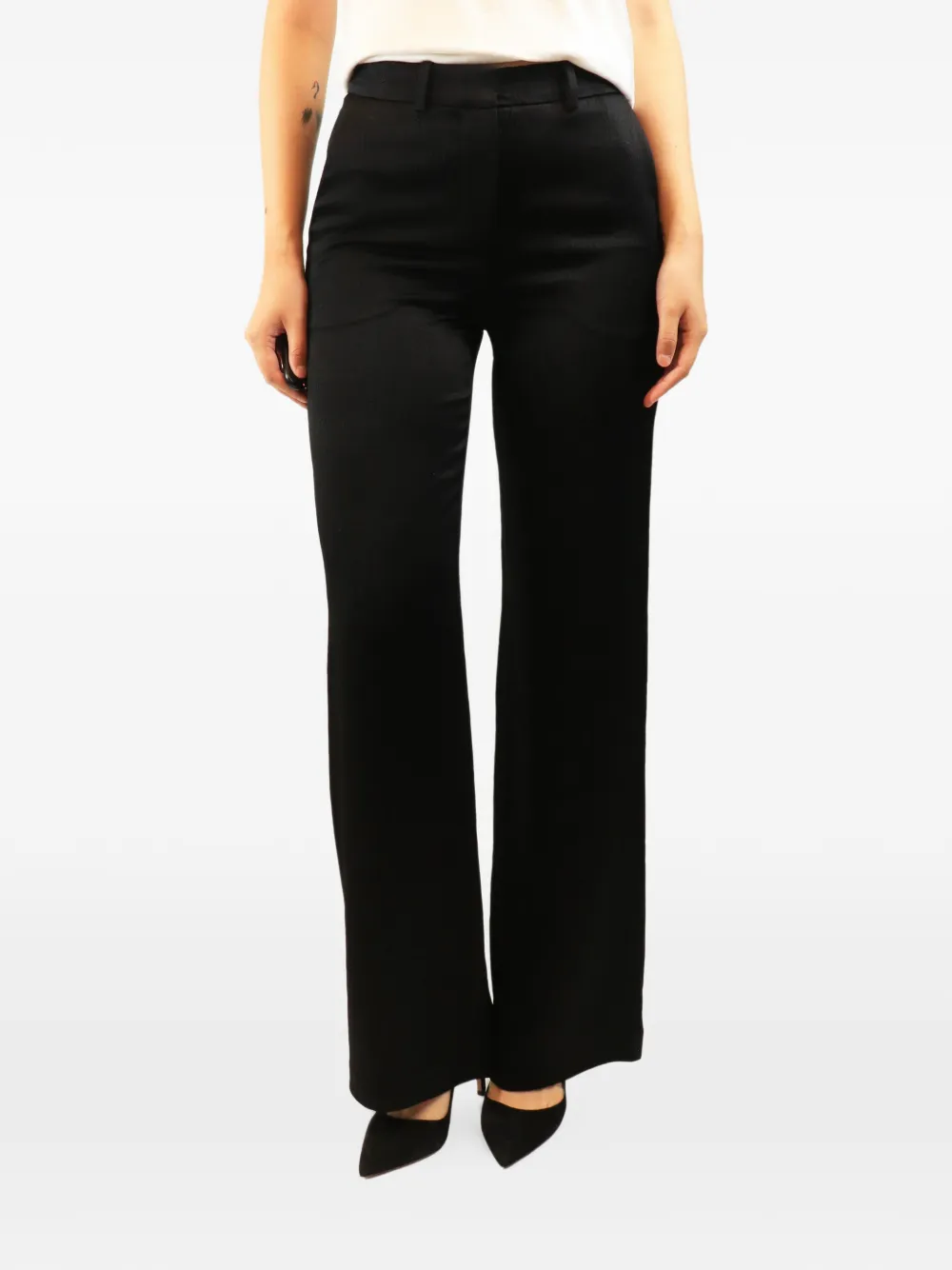 JOSEPH satin straight-leg trousers - Schwarz