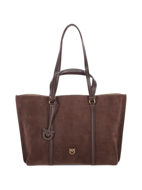 PINKO Love Birds suede tote bag