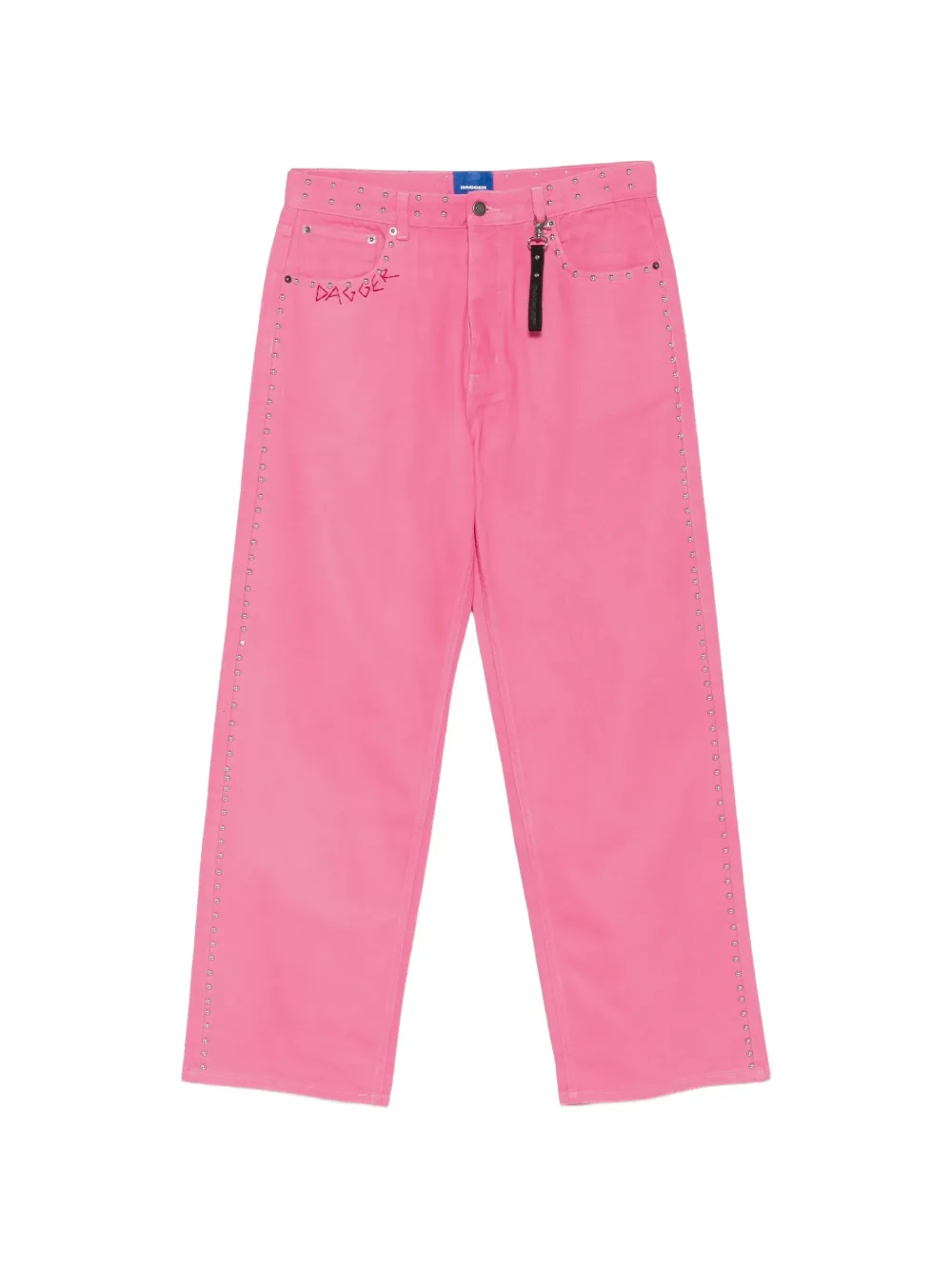 DAGGER stud-embellished embroidered jeans - Rosa