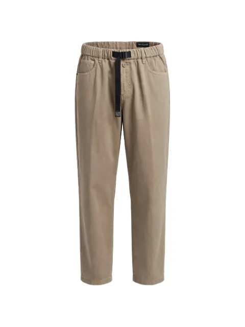 White Sand belted straight-leg trousers