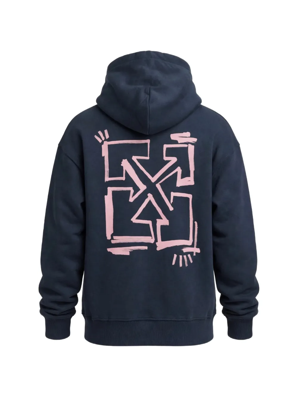 Off-White Kids logo-print cotton hoodie Blauw