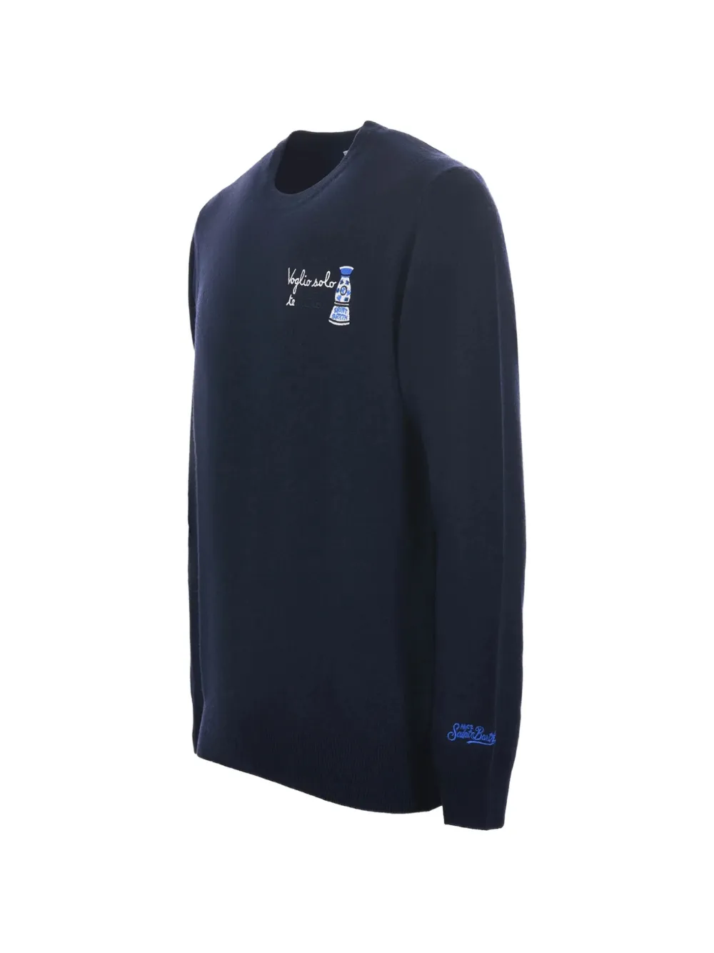 MC2 Saint Barth Heron Light embroidered crew-neck sweater Blauw