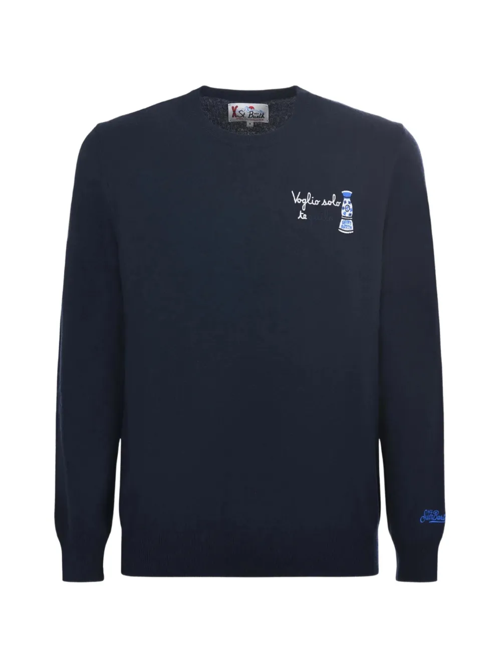MC2 Saint Barth Heron Light embroidered crew-neck sweater Blauw