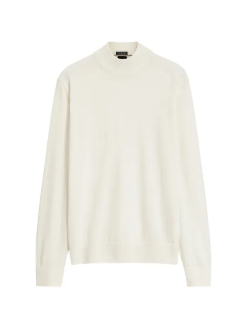 BOSS mock-neck sweater in extra-fine merino-wool