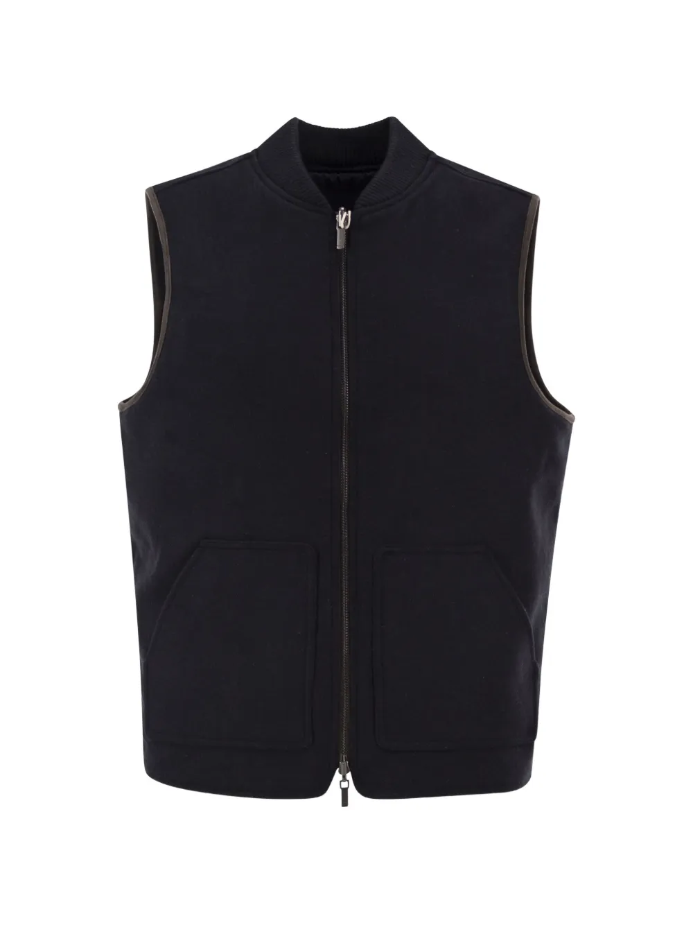MC2 Saint Barth navy blue Spencer wool-blend reversible vest Blauw