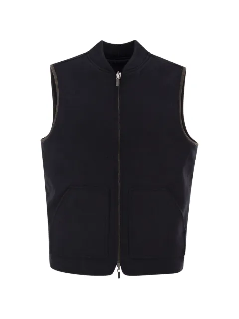 MC2 Saint Barth navy blue Spencer wool-blend reversible vest