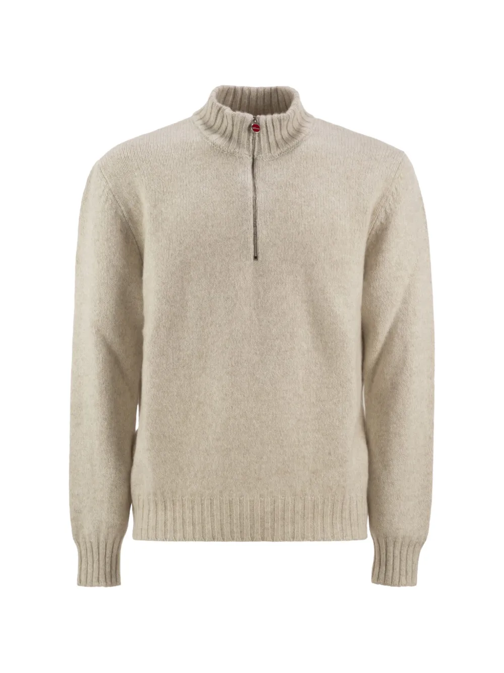 Kiton cashmere half-zip sweater Beige