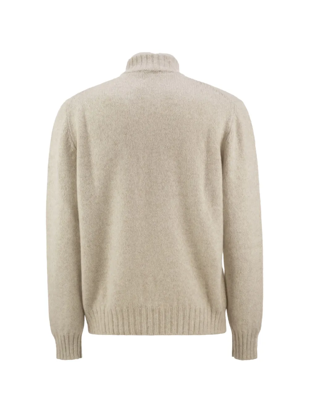 Kiton cashmere half-zip sweater Beige