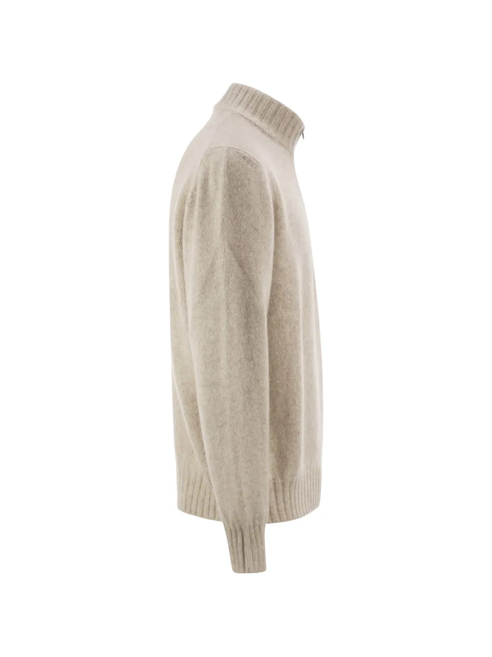 Kiton cashmere half-zip sweater Beige