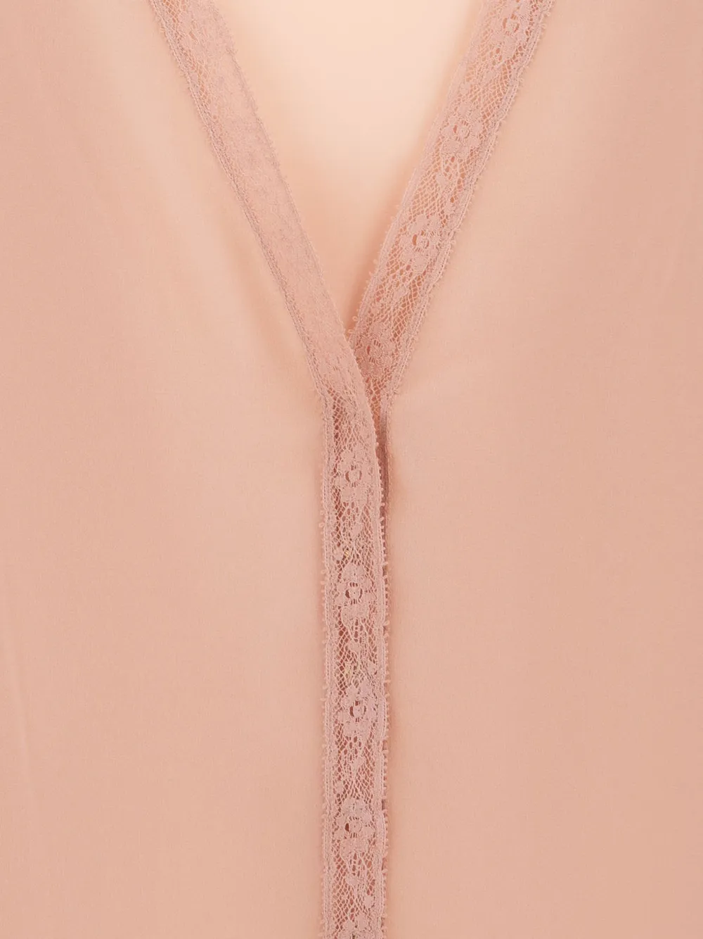 Valentino Garavani lace-trim silk blouse Beige
