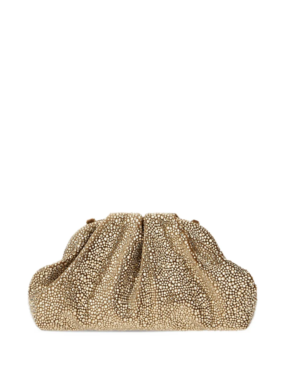 TWENTY FOURHAITCH Mirach crystal-embellished ruched shoulder bag - Oro