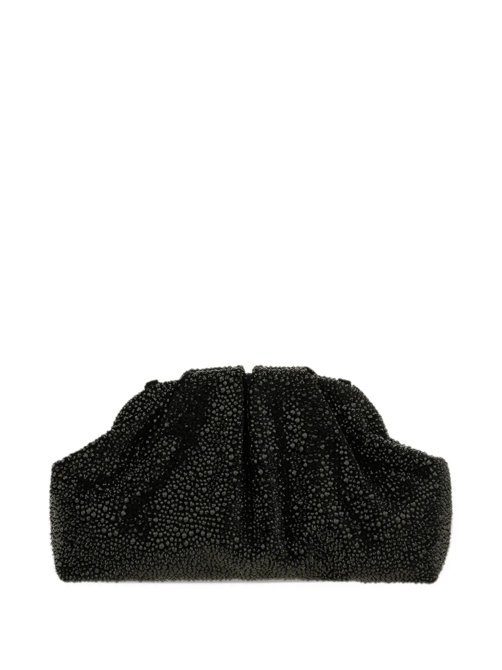 TWENTY FOURHAITCH Mirach bead-embellished ruched shoulder bag - Nero
