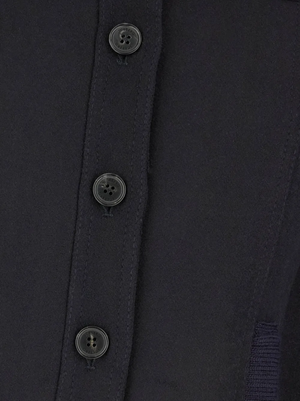 Iceberg ribbed-knit panelled jacket Blauw