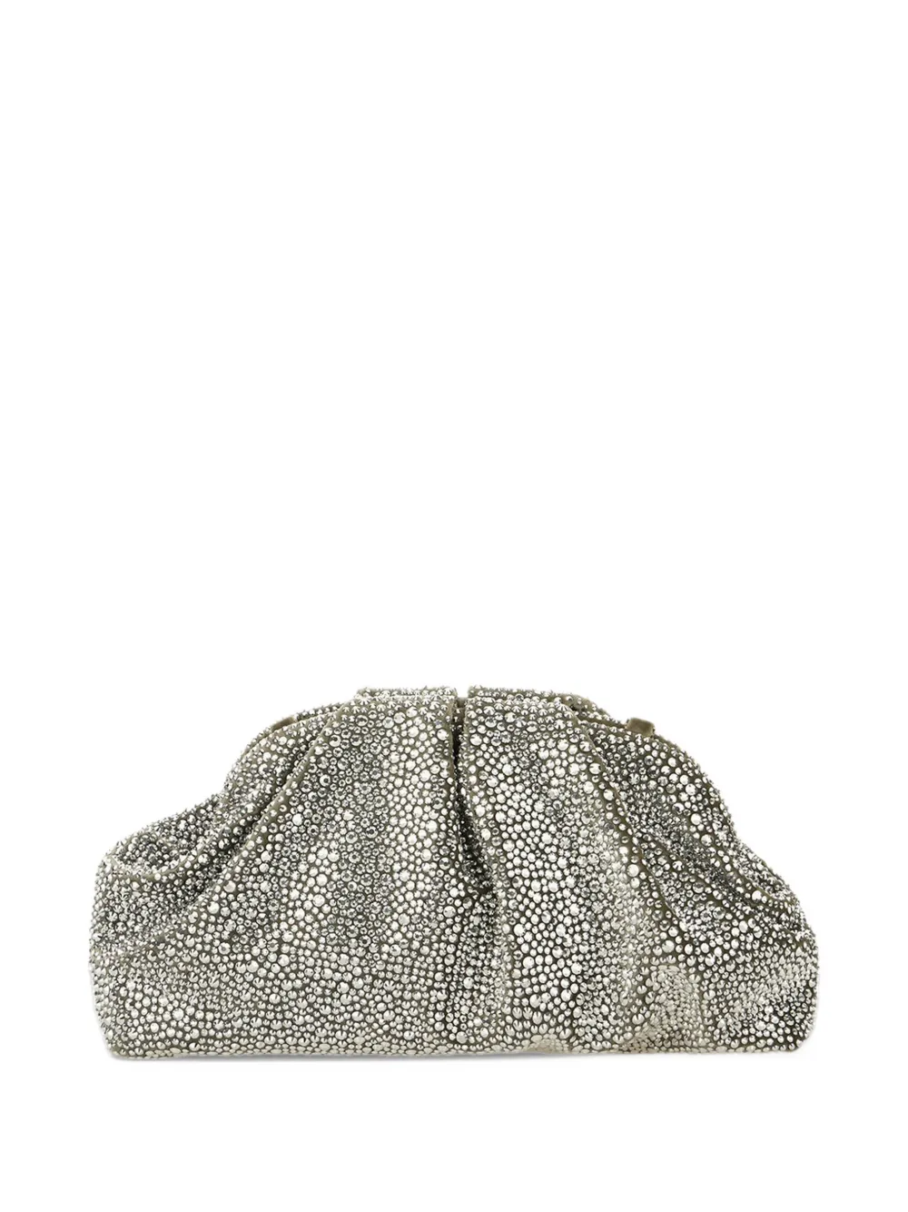 TWENTY FOURHAITCH Mirach crystal-embellished ruched shoulder bag - Argento