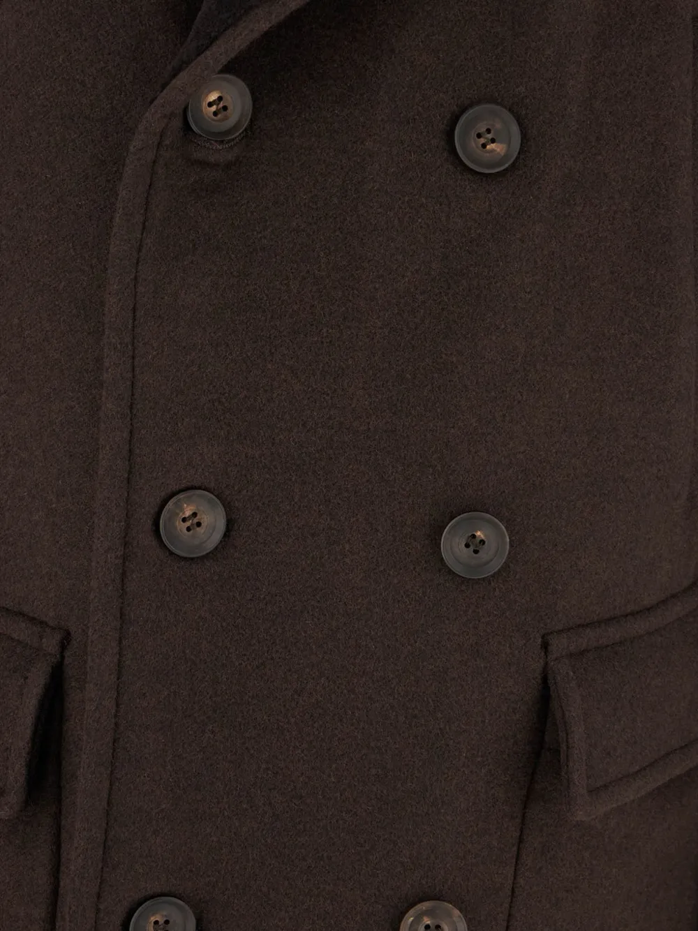 Corneliani double-breasted shearling-collar peacot Bruin
