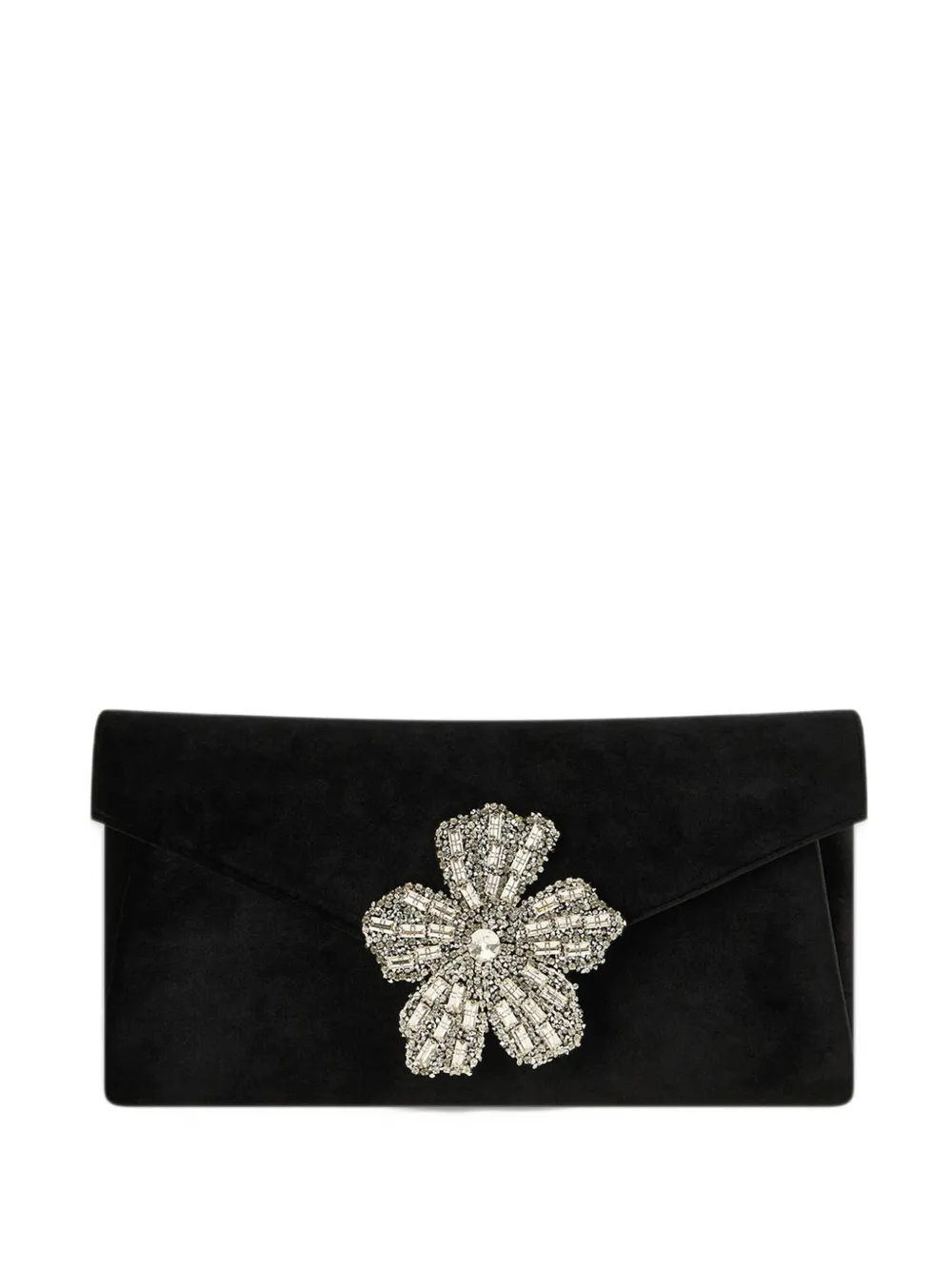 TWENTY FOURHAITCH Vintor crystal-embellished velvet shoulder bag - Nero