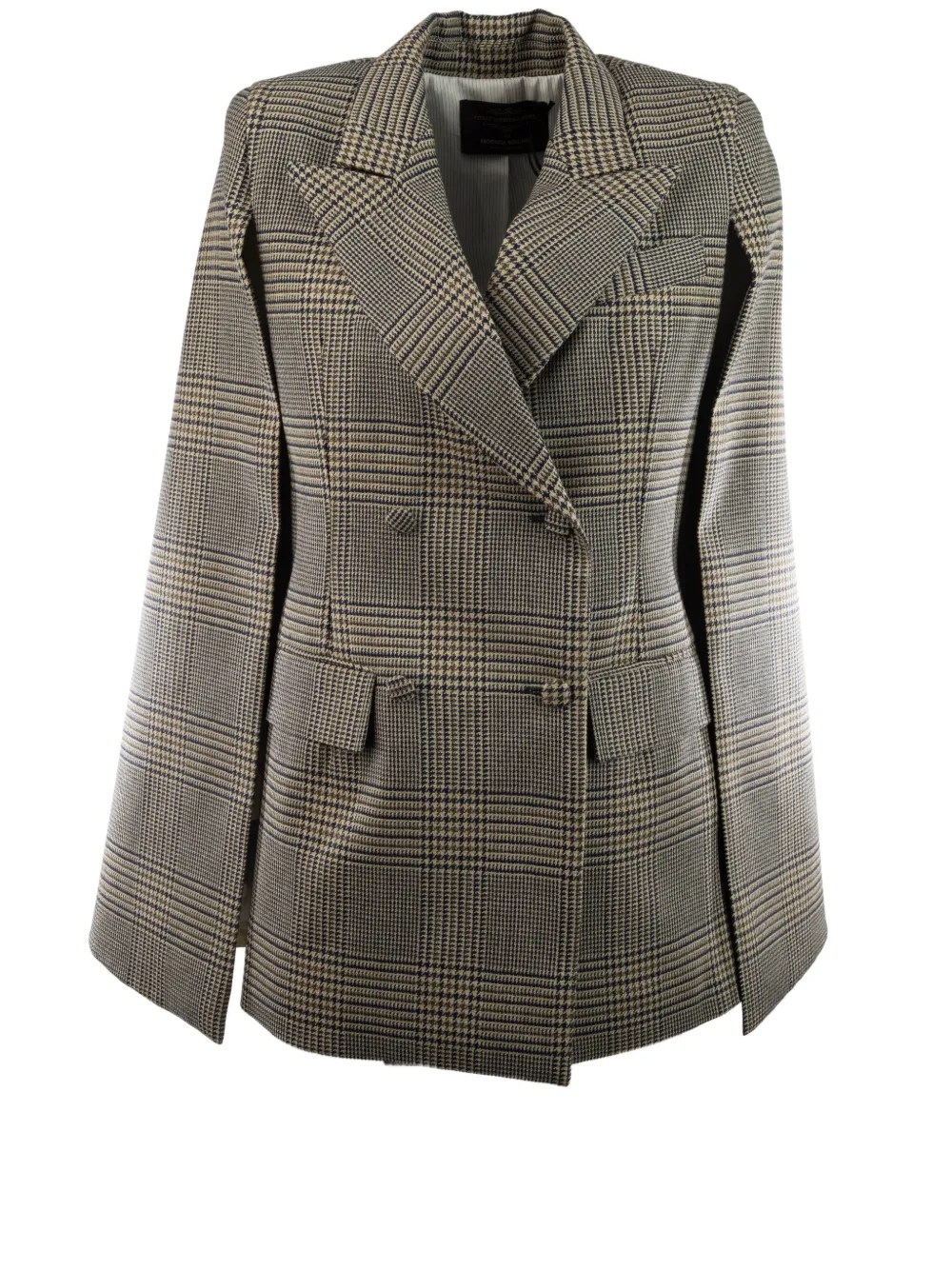 Federica Bonifaci Prince of Wales check double-breasted jacket - Nude