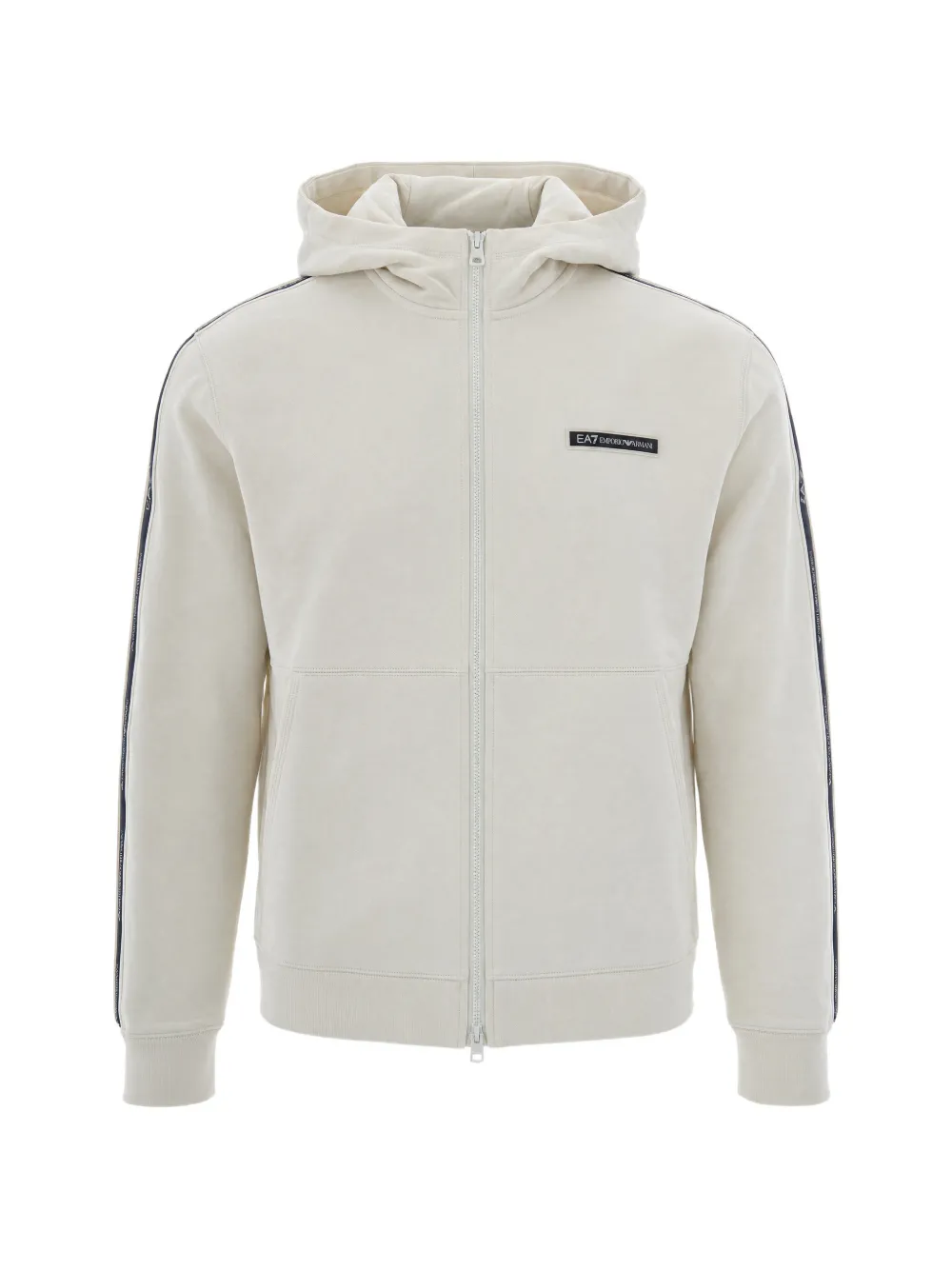 Ea7 Emporio Armani logo-patch zip-up hoodie - Toni neutri