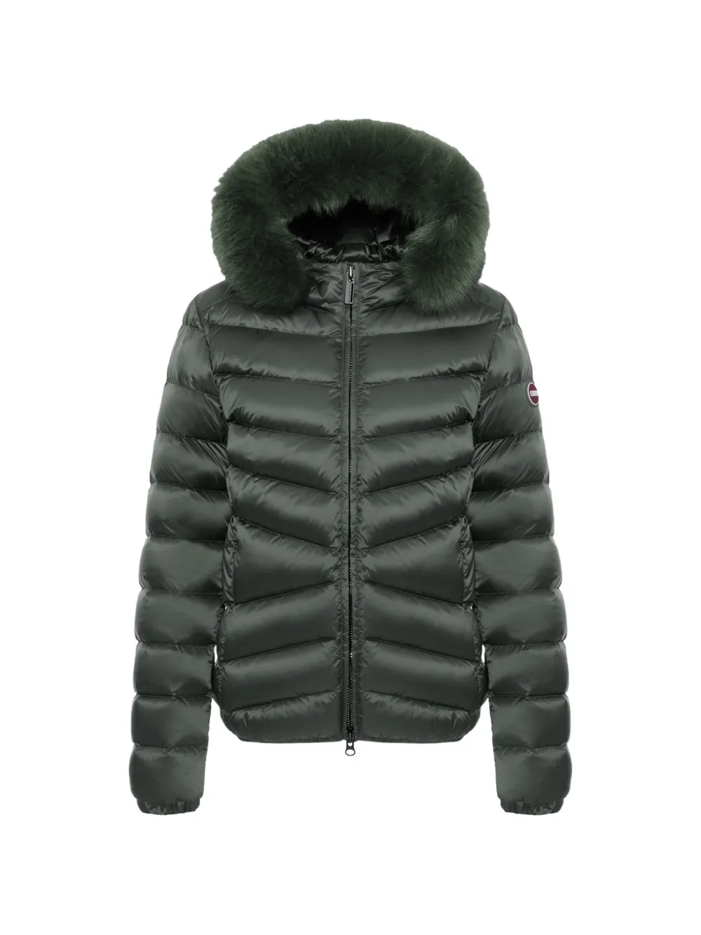 Colmar fur-trim hooded puffer jacket - Grün