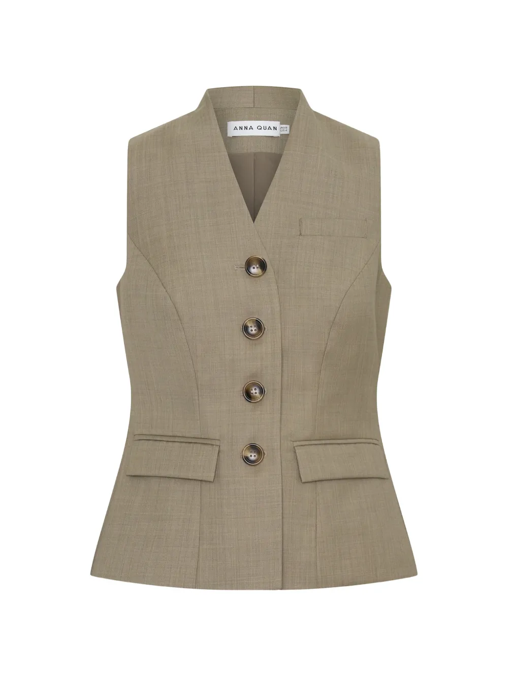 Anna Quan Reid button-up tailored vest - Toni neutri