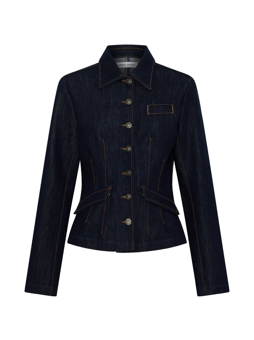 Anna Quan Hepworth contrast-stitch denim jacket - Bleu Anna Quan Hepworth contrast-stitch denim jacket - Bleu