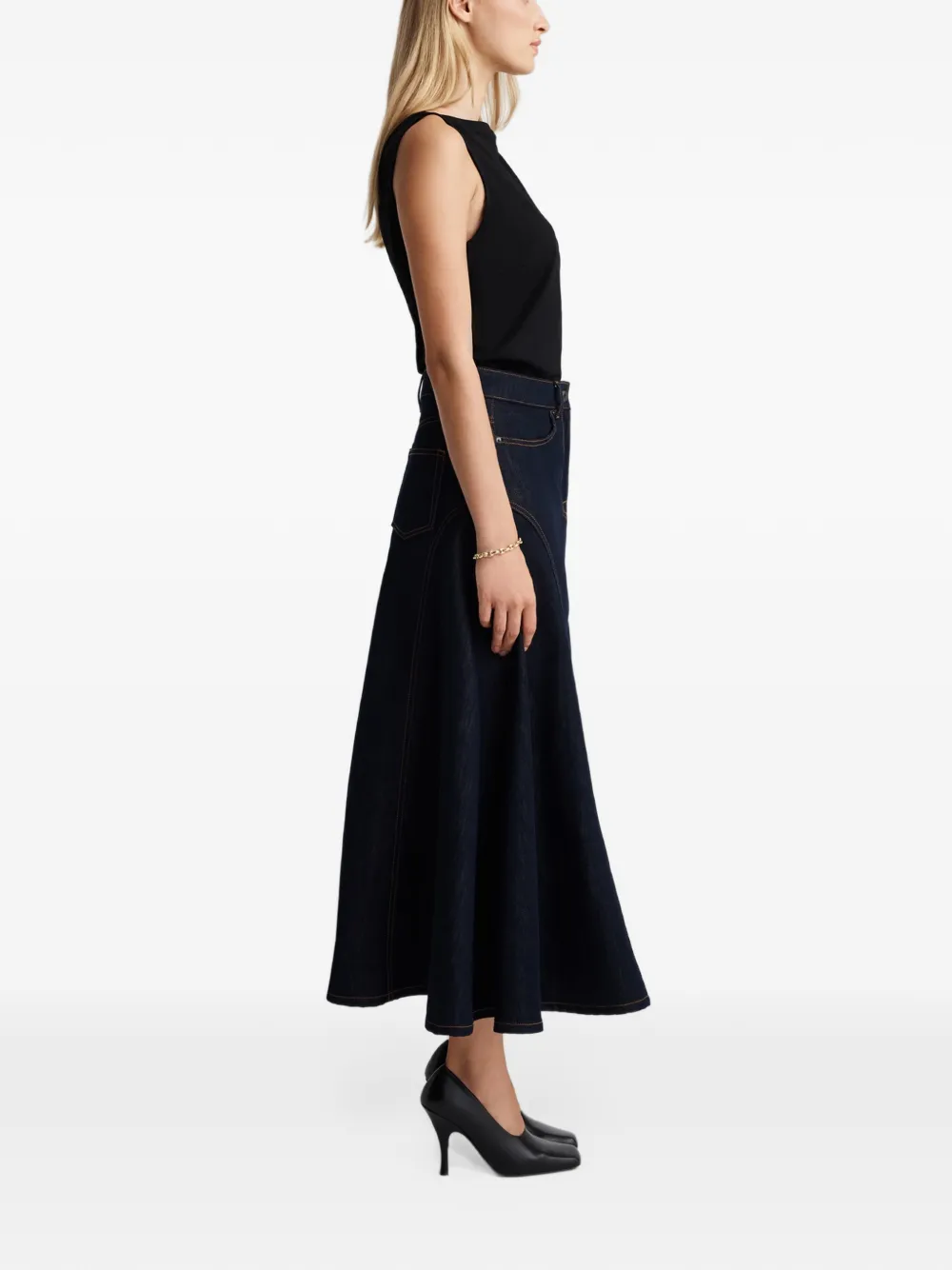 Anna Quan Judd panelled skirt Blauw