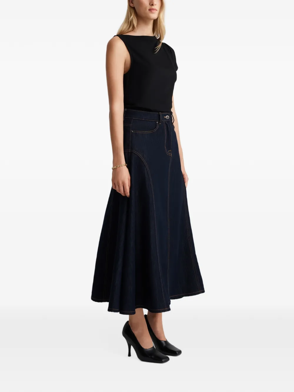 Anna Quan Judd panelled skirt Blauw