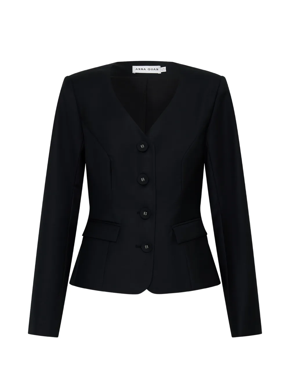 Anna Quan Alvar V-neck wool jacket - Noir Anna Quan Alvar V-neck wool jacket - Noir