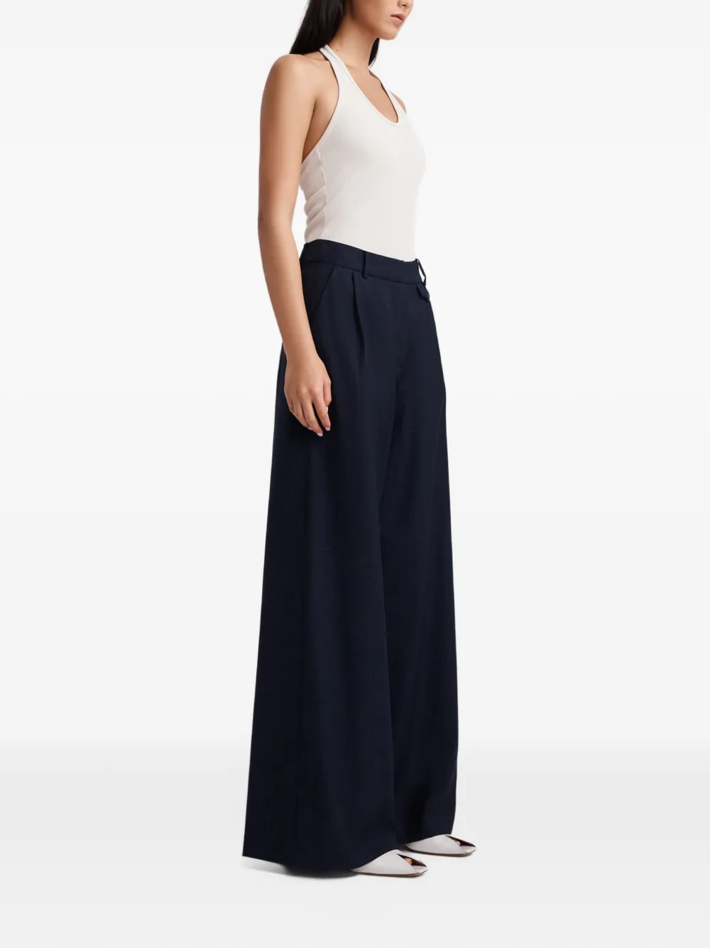 Anna Quan Gehry pleated palazzo trousers Blauw