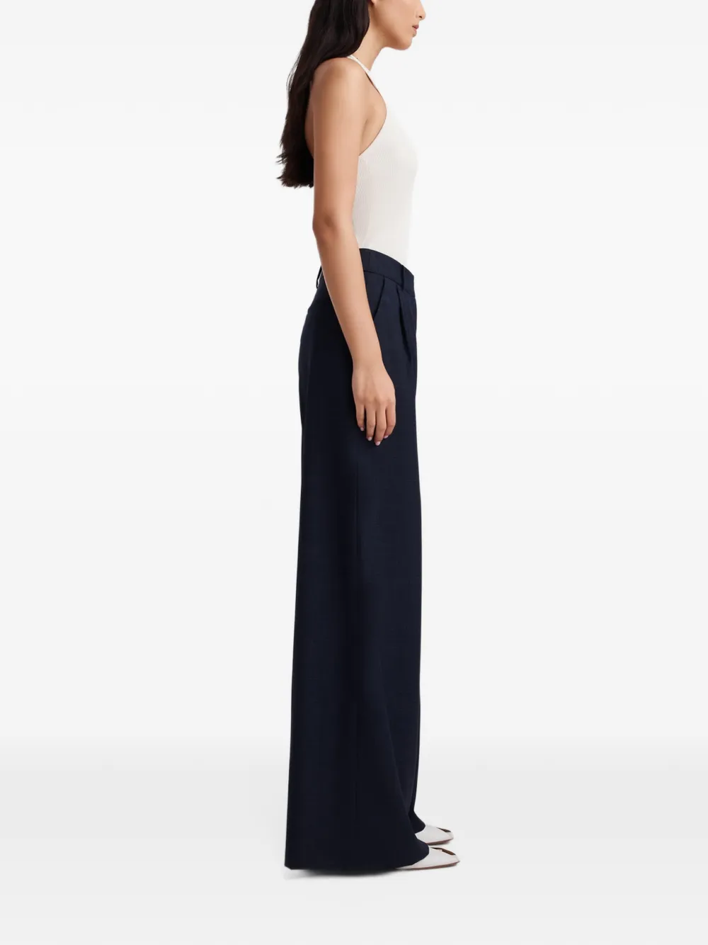 Anna Quan Gehry pleated palazzo trousers Blauw