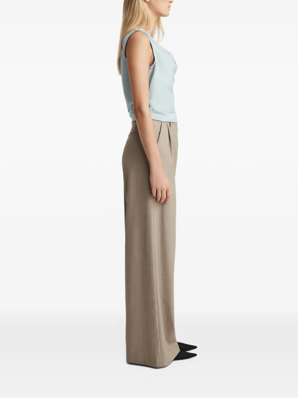 Anna Quan cowl-neck sleeveless top Groen